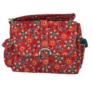 Vibrant Red & Blue Floral Messenger Baby Bag | New With Tags